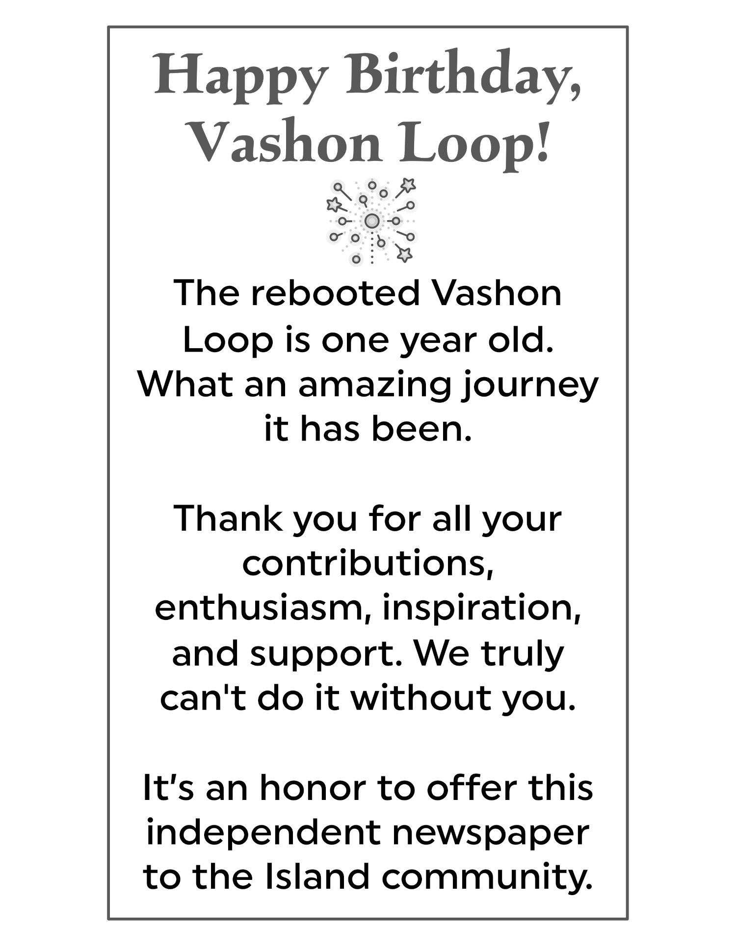 Happy Birthday, Loop! The Vashon Loop